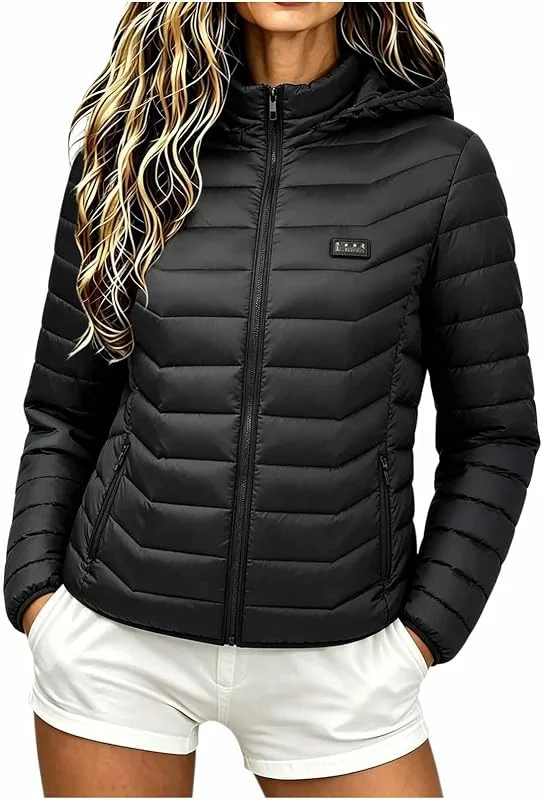 Besuche den UHouse-Store UHouse Beheizbare Jacke Damen Heizjacke Winter Warm Steppjacke mit Kapuze — Heizkleidung