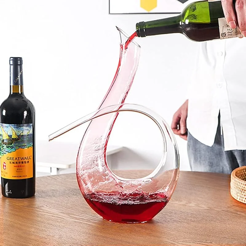 Marke: HALAWAKA Weinkaraffe – 100% bleifreies Kristallglas Weinkaraffe mundgeblasen Rotwein Dekanter Karaffe (6) — Wein und Festtafel