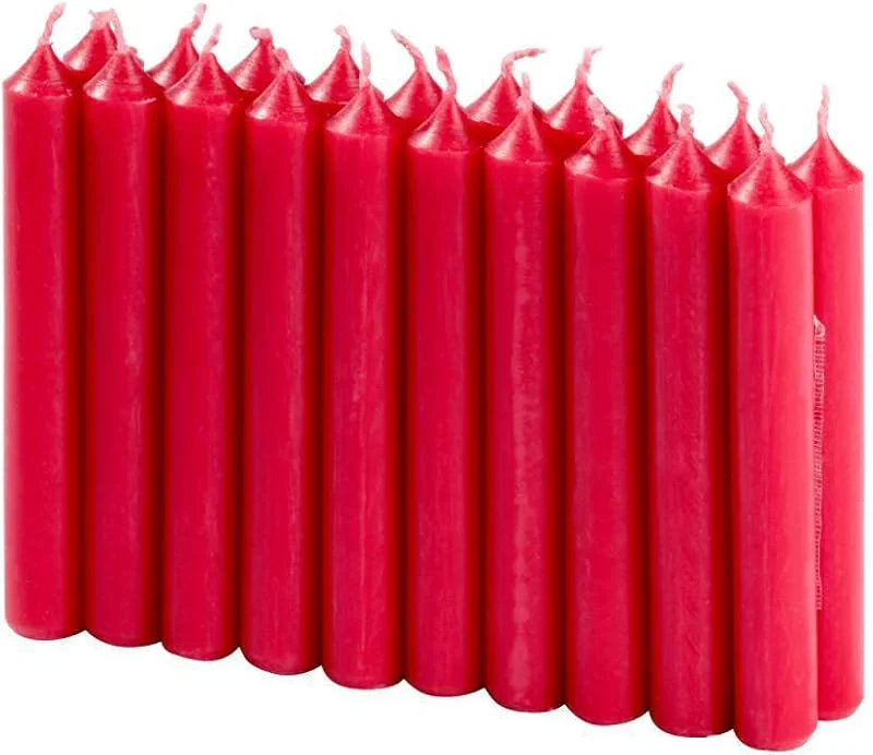 Marke: Eika KCB 250 223-02 Christbaumkerzen, 9, 6 cm, Ø 1, 2 cm, rot (20er Pack) — Kerzenlicht Abendessen