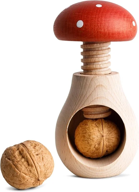 Besuche den Creative Home-Store Creative Home Nussknacker Holz, Fliegenpilz Form, 10 x 6 cm — Weihnachtsdeko