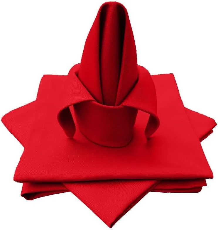 Besuche den Lemos Home-Store Lemos Home Hochwertige Stoffserviette Tischtuch 4 Stück aus 100% Baumwolle Kollektion Konzept, Farbe & Größe wählbar (Stoffserviette 4er Set - 45x45cm, Rot) — Küche & Haushalt