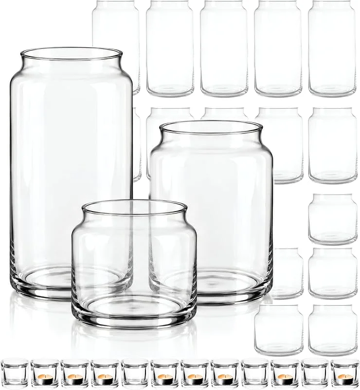 Besuche den GIESSLE-Store 30-teiliges Komplettset: Vasen & Windlicht - perfekt abgestimmte Höhen — Kerzenlicht Abendessen