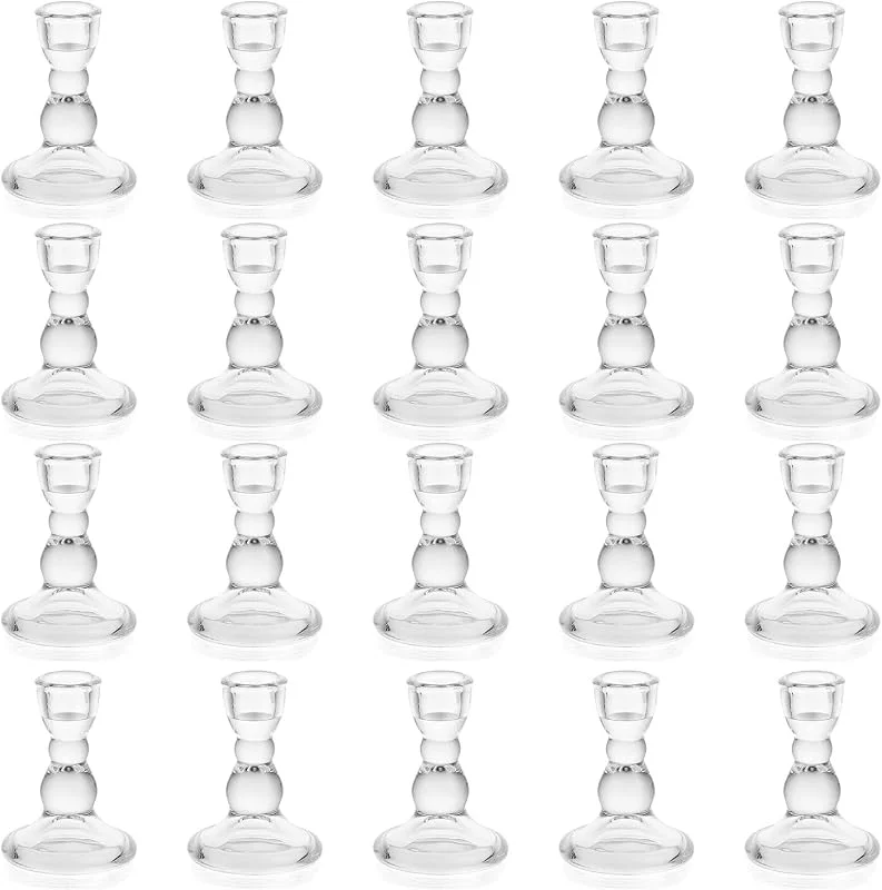 Besuche den Romadedi-Store Romadedi Kerzenhalter aus Glas für Stabkerzen und Kerzenständer – 20 Stück klare, konische Kerzenhalter, Großpackung für Standard-Kerzenhalter für Hochzeit, Tafelaufsätze, Weihnachten, Tischdekoration — Kerzenlicht Abendessen