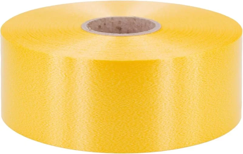 Marke: Star Star Geschenkband Ringelband 50mm x 100m wasserfest - 30 Farben in 5, 10, 19, 31, 50mm - Dekoband aus Kunststoff - Polyband Schleifenband zum Basteln von Weihnachtssternen & Autoschleifen - Gelb — Geschenkverpackung