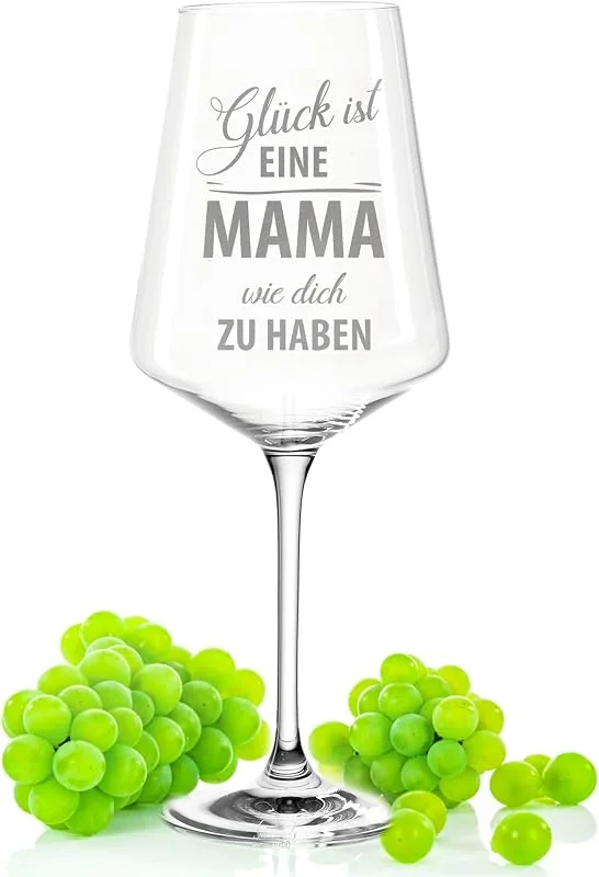 Besuche den GRAVURZEILE-Store GRAVURZEILE Weißweinglas mit Gravur - für Mama - Personalisierte Geschenke mit Name - Glück ist eine Mama wie Dich zu haben - Geburtstagsgeschenke für Mütter — Wein und Festtafel