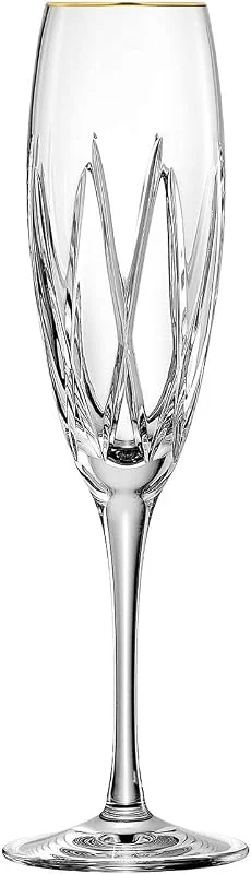 Marke: ARNSTADT KRISTALL ARNSTADT KRISTALL Sektglas London Gold (25 cm) - Kristallglas mundgeblasen · von Hand geschliffen · Handmade in Germany · inkl. 24 Karat Goldrand — Wein und Festtafel