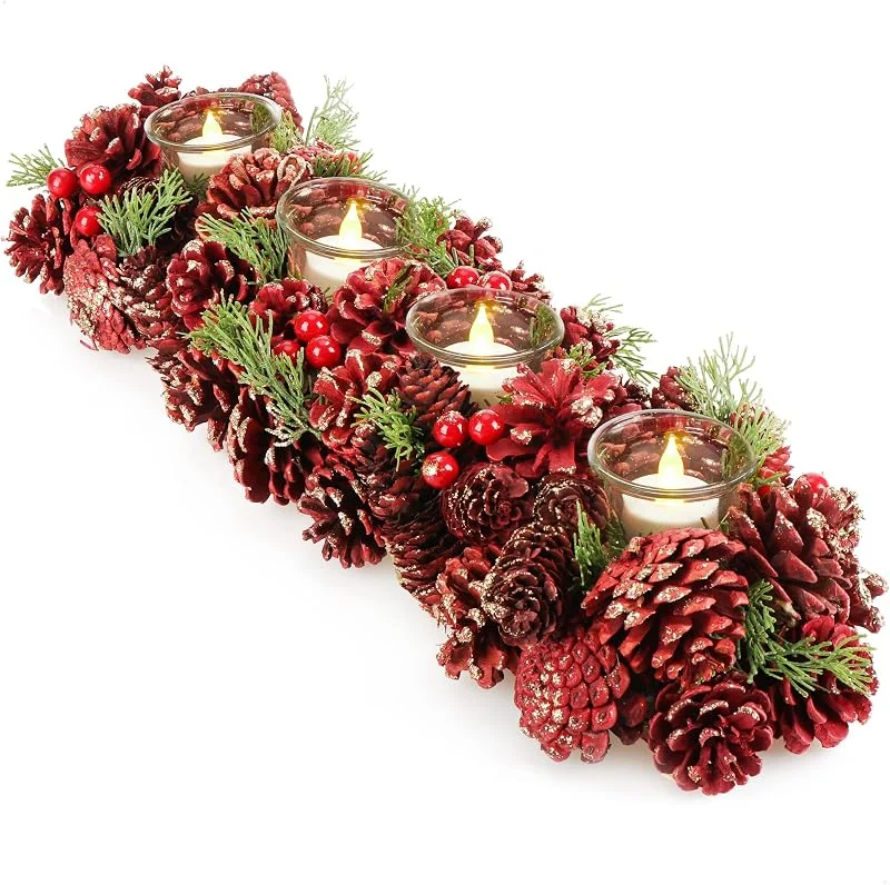 Besuche den com-four-Store com-four® Adventskranz länglich, Kerzenständer Weihnachten für 4 Kerzen — Weihnachtsdeko