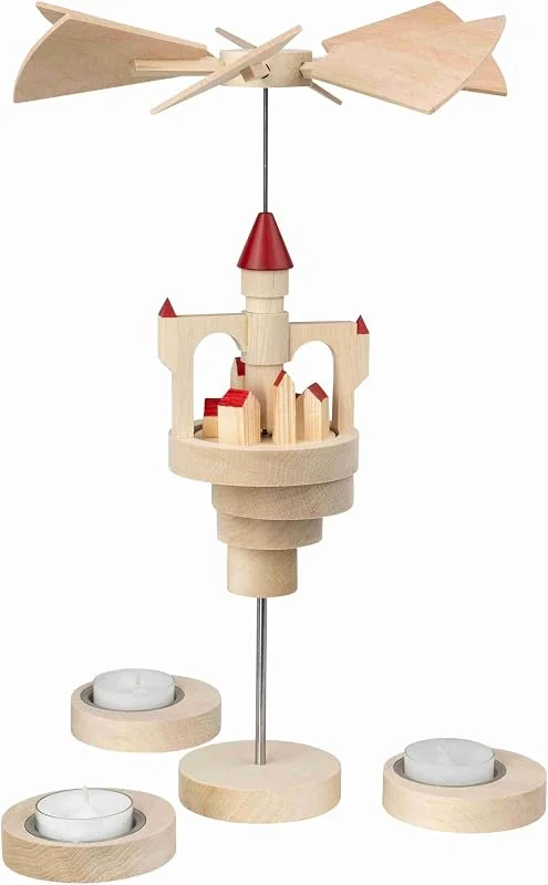 Besuche den Seiffener Volkskunst-Store Seiffener Volkskunst Pyramide Luftschloss Stella rote Dächer von Schalling — Weihnachtsdeko