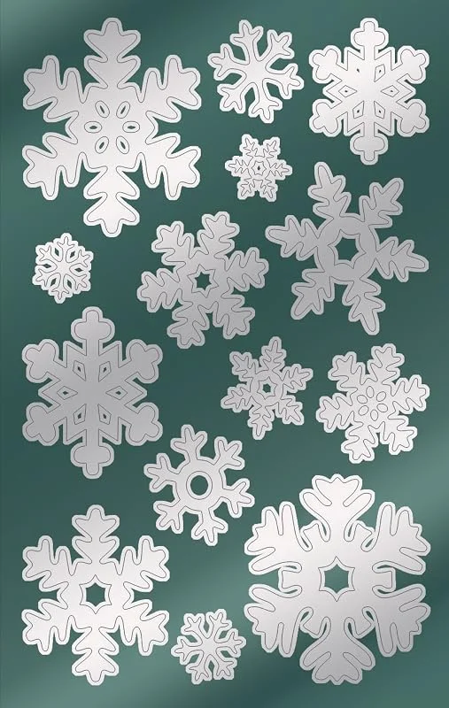 Besuche den AVERY Zweckform-Store AVERY Zweckform 28 Aufkleber Weihnachten Schneeflocken silber (Made in Germany, Weihnachtssticker Glanzpapier, selbstklebende Weihnachtsdeko für Karten, Geschenke, Tüten) 2 Bogen, je 14 Sticker, 52813 — Geschenkverpackung