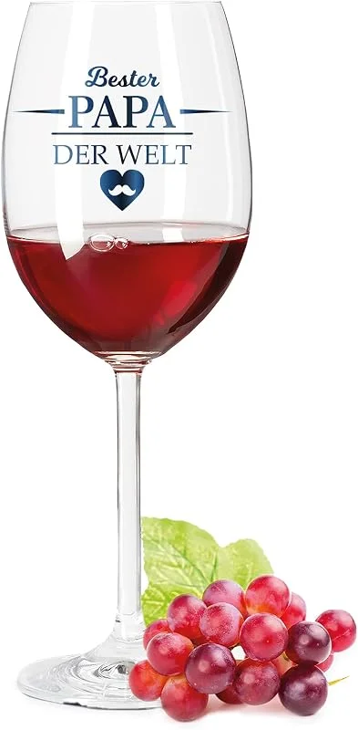 Besuche den GRAVURZEILE-Store GRAVURZEILE Weinglas - Bester Papa der Welt - Geschenk für Papa zum Vatertag oder Geburtstag — Wein und Festtafel