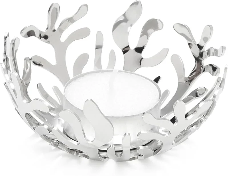 Alessi "Mediterraneo" Teelichthalter, Edelstahl — Kerzenlicht Abendessen