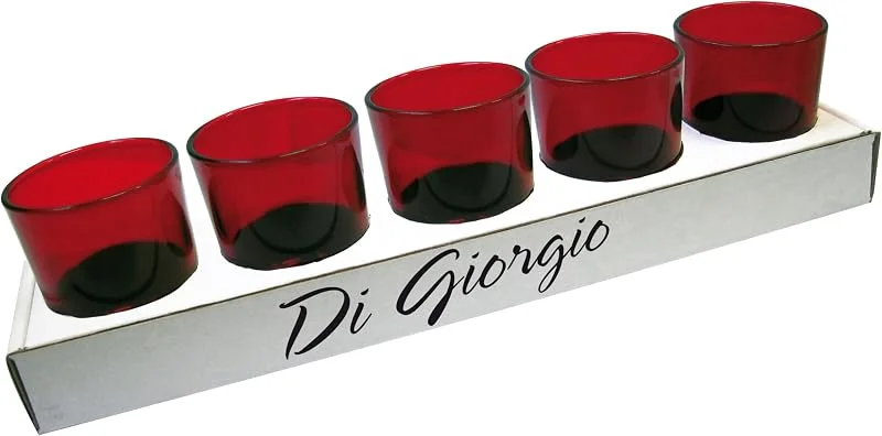 Marke: Cereria Di Giorgio 5er Set Teelichthalter aus farbigem Glas — Kerzenlicht Abendessen