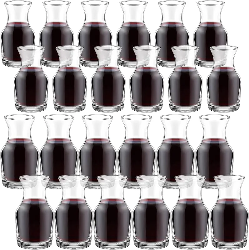 Marke: Irenare Einzelportionierung, Weinkaraffe, Glas, Mini-Karaffe, einzelne Weinkaraffe, kleine Karaffe für Wein, Dinner, Partys, Verkostungen, Bars, Restaurants, 184 ml, 24 Stück — Wein und Festtafel