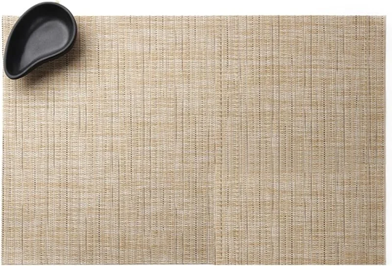 Besuche den Epinki-Store Epinki 2er Set Tischset Weihnachten Vintage Quadratisch 30x45CM, Polyester Platzdeckchen Weihnachten Waschbar Europäischer Stil Gewebt Streifen, Tischmatte Esstisch Beige Gelb für Küche Hotel — Küche & Haushalt