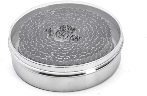 DeBuyer 3324.00N Dosen mit 9 Runden Ausstechern, Silikon, grau, 13, 2 x 13, 2 x 4 cm — Weihnachtskueche