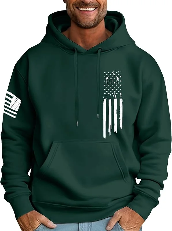 Marke: HGWOPGASD Kapuzenpullover Herren Hoody Herren Mit Kapuze Hoodie Herren Usa Flagge Patriotische Grafik Kapuzenpullover Große Größen Kapuzenpullover Langarm Casual Loose Pullover Hoodie Mit Tasche — Heizkleidung