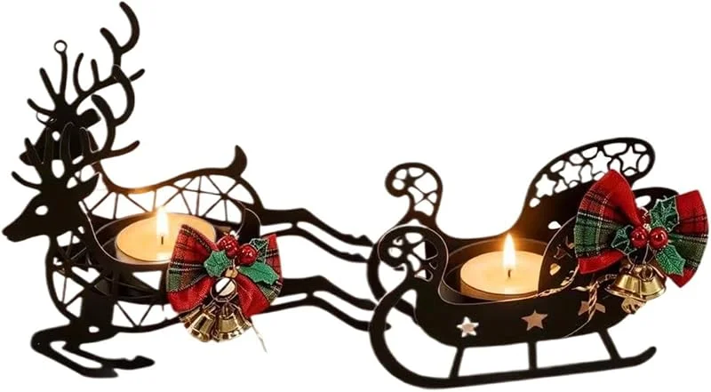 Marke: Generisch Weihnachtskerzenhalter aus Metall, lustige, süße, Festliche Dekoration — Advent und Tisch