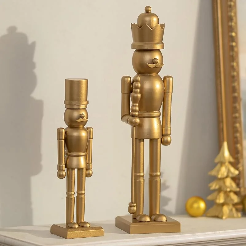 Besuche den Hanobe-Store Hanobe Goldene Nussknacker-Figuren, Dekoration für Kaminsims — Weihnachtsdeko