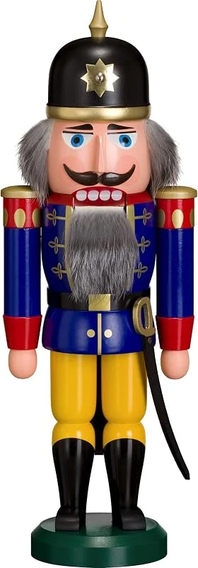 Besuche den Seiffener Volkskunst-Store Seiffener Volkskunst echt Erzgebirge Nussknacker Soldat 37 cm (blau) — Weihnachtsdeko