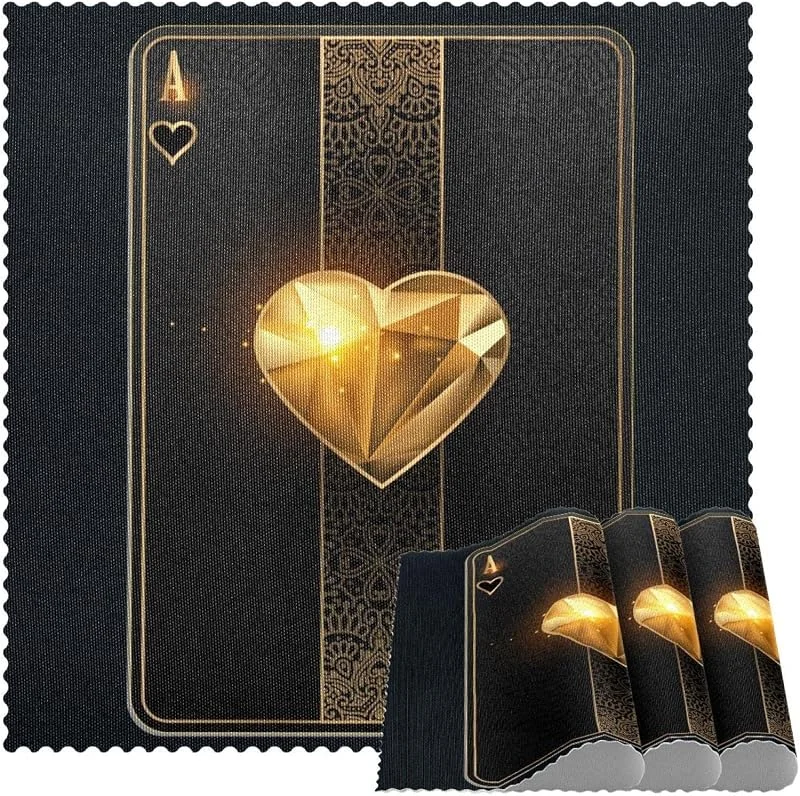 Marke: VAPOKF Gold Ace of Hearts Poker Karte Platzsets Set von 1 für Esstisch Waschbar Rutschfest Platzset für Weihnachten Urlaub Geburtstag Party Tisch — Küche & Haushalt