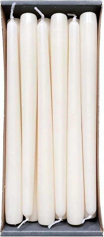 Marke: Nordring Nordring 12 Spitzkerzen 2, 3 x 25 cm creme – RAL-zertifiziert, tropffrei & raucharm, ca. 8 Std. Brenndauer – Tischdeko & Kerzenleuchter — Kerzenlicht Abendessen