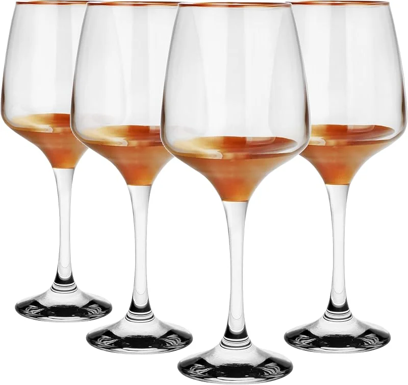 Besuche den Glasmark KROSNO 1992-Store Glasmark Krosno Weinglas 0, 3l Rotwein Weingläser 4er Set mit Goldenem Boden Gläser Für Rotwein Weisswein Rotweinglas Rotweingläser Weissweingläser Wein Kelch Glas Spülmaschinenfest 4 x 360 ml — Wein und Festtafel