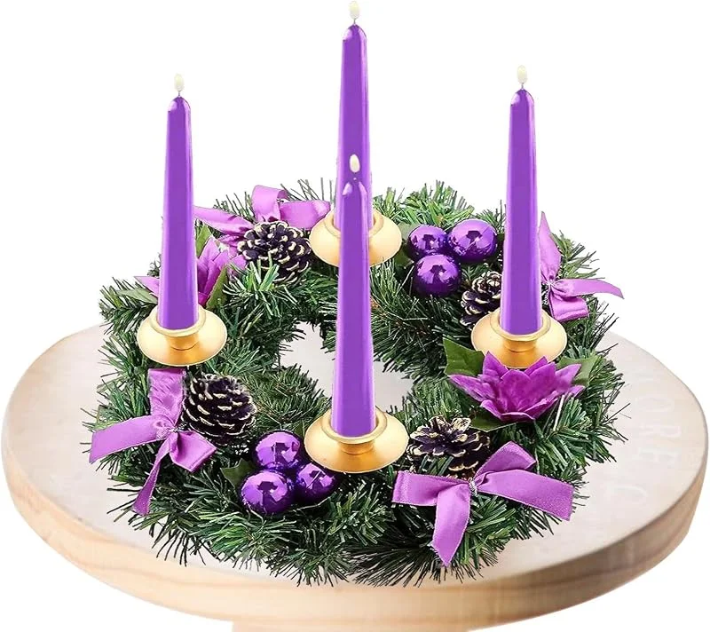 Marke: Generisch Weihnachts-Countdown-Kerzenhalter, 30, 5 cm, Weihnachtsschleife — Kerzenlicht Abendessen
