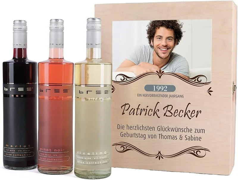 Marke: private Wine private Wine Wein-Set zum Geburtstag mit Premium Geschenkbox mit Foto und Wunschtext — Wein und Festtafel