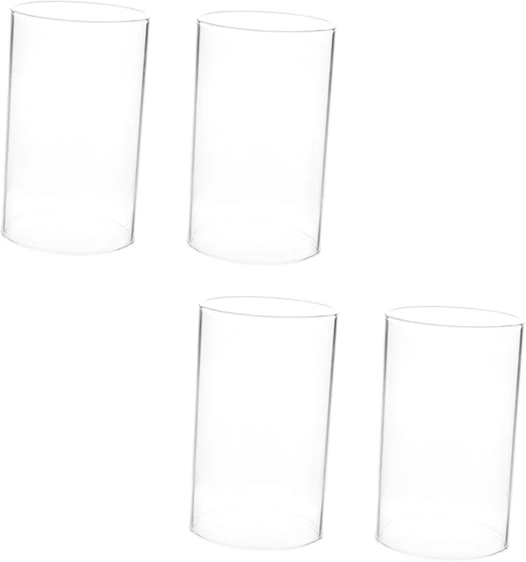 Marke: BESTOYARD BESTOYARD 4 Stück Glaszylinder Für Kerzen Transparente Kerzenglasabdeckungen 2.76X1.97X1.97 in Windschutz Für Kerzenflamme Und Led-Licht Kerzenschirm Für Tischdeko Basteln Blumen — Kerzenlicht Abendessen