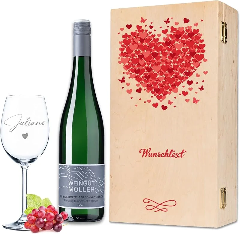 Besuche den GRAVURZEILE-Store GRAVURZEILE Weinglas graviert mit Namen inkl. bedruckter Holzkiste - Herzensmensch - Geschenk für Frauen & Männer - Geschenkidee zum Geburtstag, Jahrestag & zur Hochzeit — Wein und Festtafel