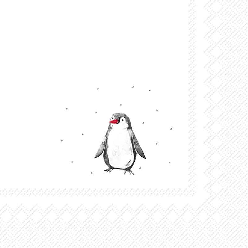 Marke: IHR Ideal Home Range IHR - L 1116907 - Lunch Servietten, Papier, 20 Stück, Pinguin, Pure Penguin, 33cm x 33cm, 3 Lagig — Advent und Tisch