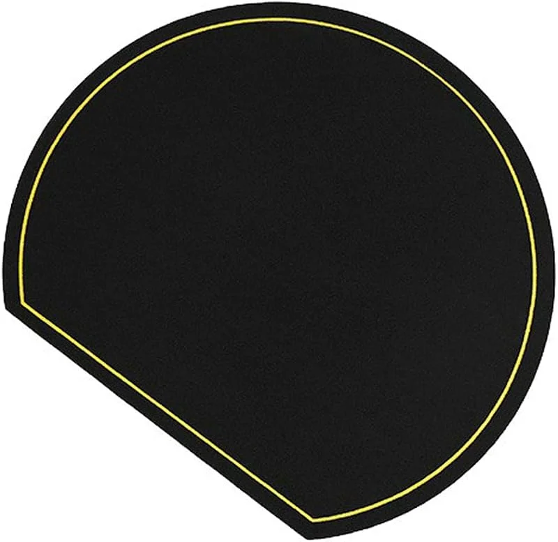 Besuche den Epinki-Store Epinki Weihnachten Tischsets Abwaschbar Halbkreis, 2Pcs Set PVC Platzsets Waschbar Halbkreis, Tischuntersetzer Vintage Schwarz für Zuhause Restaurant Speisetisch Platz-Matten, 38x33CM — Küche & Haushalt
