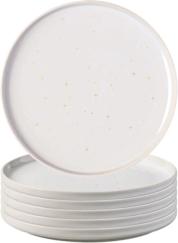 Marke: like. by Villeroy & Boch like. by Villeroy & Boch Winter Glow Frühstücksteller 6er Set, 21 cm, Weihnachtlicher Teller mit Effektglasur und Sternchen-Dekor, Premium Porzellan, Beige — Advent und Tisch