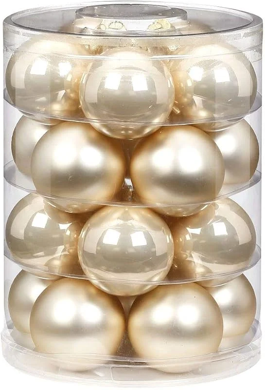 Marke: MAGIC by Inge Magic Weihnachtskugeln Glas 6cm, 20 STK. Christbaumkugeln, Farbe: Perle - Champagner Opal matt — Weihnachtsdeko