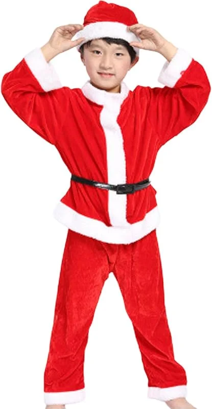Marke: Generisch Generisch Kinderkostüm Santa Boy, Weihnachtsmann, Santa Claus, Weihnachtskostüm 3 TLG. Kostüm Weihnachtsmann Karneval, Weihnachten, Nikolauskostüm, Nikolaus - Hose + Jacke + Gürtel - für Kinder, Kind — Weihnachtsmode