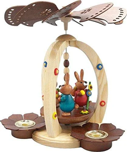 Besuche den Rudolphs Schatzkiste-Store Rudolphs Schatzkiste Osterdekoration Pyramide mit 3 Osterhasen bunt Höhe 28cm NEU Ostern Pyramide Osterpyramide Holzpyramide Tischdekoration Dekoration Weihnachten Wärmespiel Lichter Figur Edelholz — Weihnachtsdeko