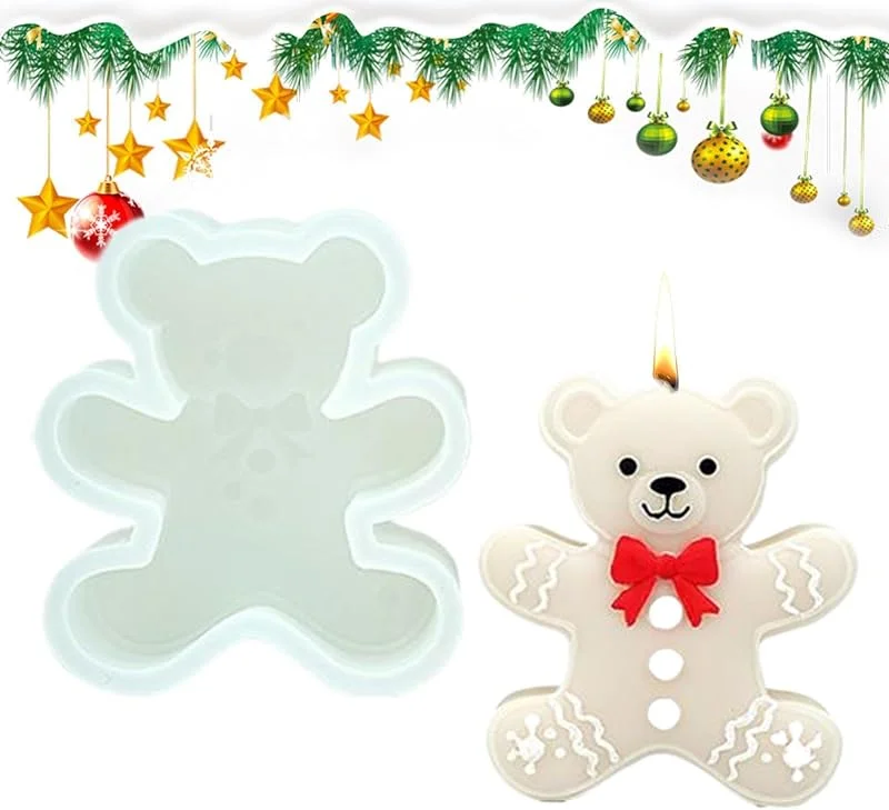 Marke: Generisch Weihnachts-Schokoladenform, wiederverwendbar, leicht zu lösen, Lebkuchenbär — Weihnachtskueche