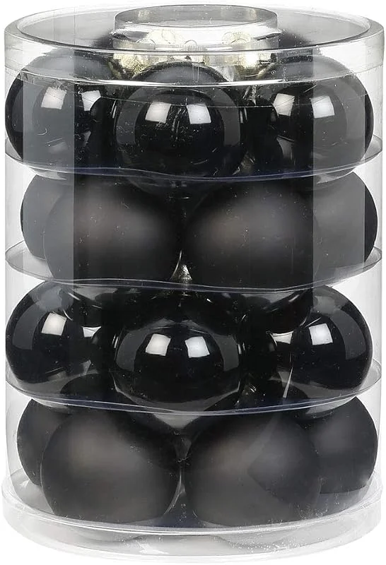 Marke: MAGIC by Inge Magic Weihnachtskugeln Glas 6cm, 20 STK. Christbaumkugeln, Farbe: schwarz Opal matt — Weihnachtsdeko