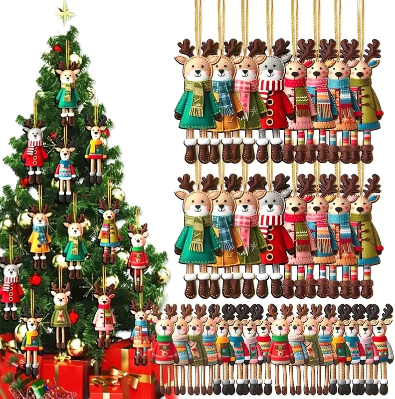 Marke: Ginwrek 32-teiliges Weihnachtsbaumschmuck-Set aus Holz, 11, 9 cm — Weihnachtsdeko