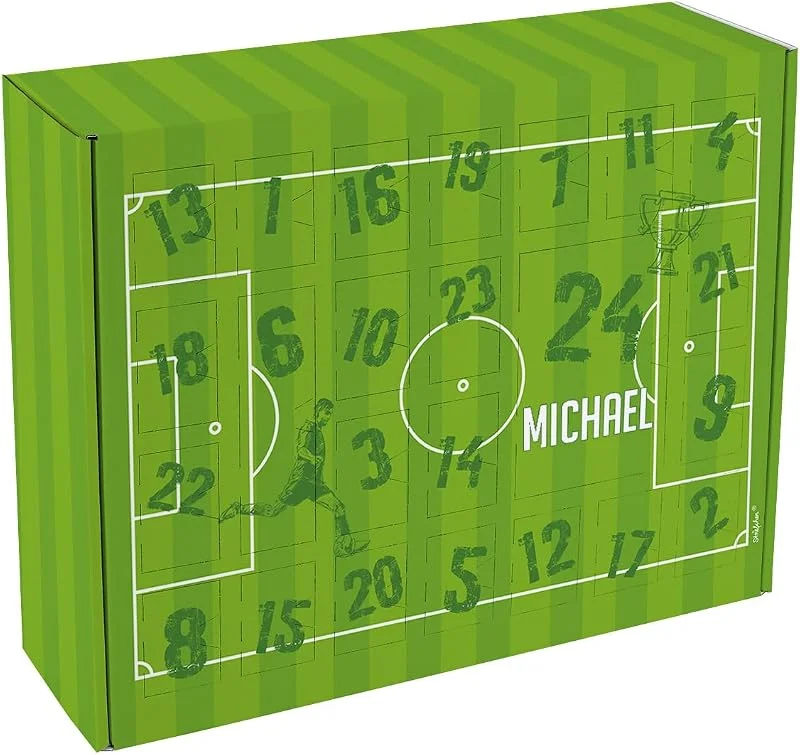 Besuche den Striefchen-Store Striefchen® Fußball Adventskalender zum Befüllen für Kinder mit Wunschnamen — Advent und Tisch