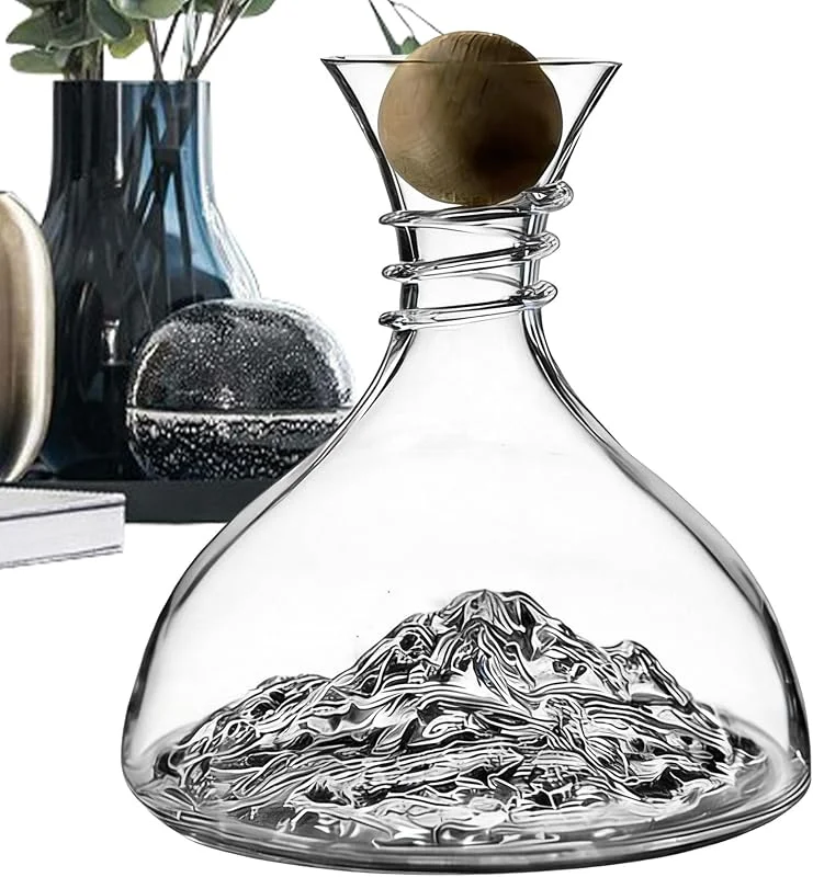 Marke: Generisch Weinkaraffe mit Deckel, 1800 ml, Zubehör für Getränke, transparent, für Zuhause, Restaurant, Abendessen, Party, Verkostung, Hochzeit, Baristas, Bar, Hotel, Club — Wein und Festtafel