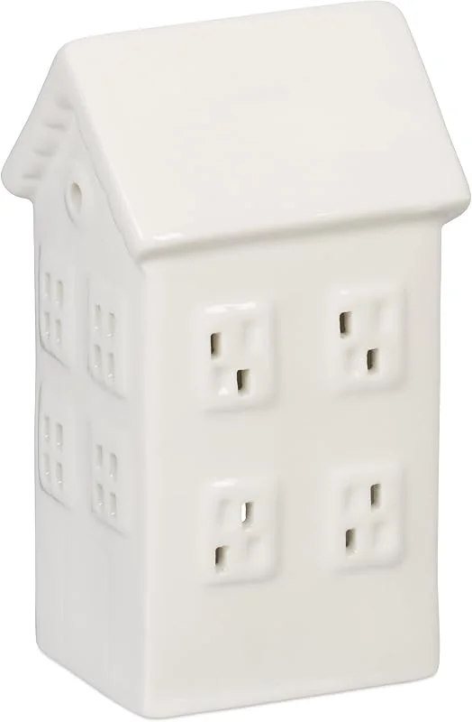 Besuche den Relaxdays-Store Relaxdays Teelichthaus Keramik, Leuchthäuschen für 1 Teelicht, H x B x T: 12 x 6 x 5, 5 cm, Teelichthalter Haus, weiß — Advent und Tisch