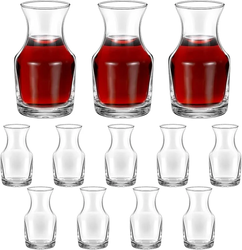 Marke: Remagr Remagr 12 Stück Einzelportions-Weinkaraffe, Glas, kleine Mini-Karaffe, individueller Wein-Nachfülldekanter für Dinnerpartys, Verkostungen, Bars, Restaurants (220 ml) — Wein und Festtafel