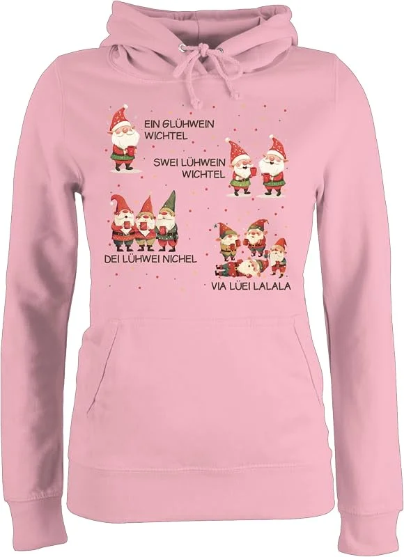 Besuche den Shirtracer-Store Shirtracer - Pullover Damen Hoodie Frauen - Weihnachten - EIN Swei Glühwein Wichtel — Weihnachtsmode