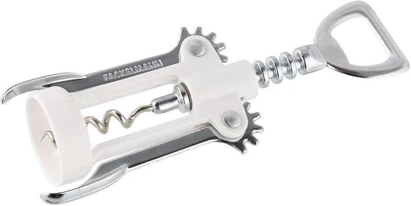 Besuche den FACKELMANN-Store FACKELMANN Korkenzieher mit Flaschenöffner 16, 5cm in weiß, Silber, Kunststoff, 16.5 x 7.9 x 3.8 cm, 49786 — Wein und Festtafel