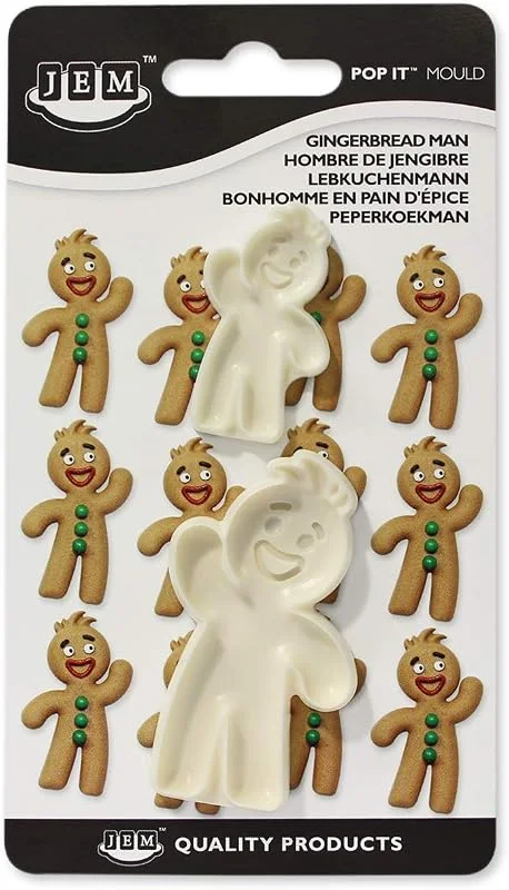 Marke: PME PME 1102EP018 Lebkuchenmann-Form, groß, klein, 1, 6 x 9, 1 x 16 cm, Elfenbeinfarben — Weihnachtskueche