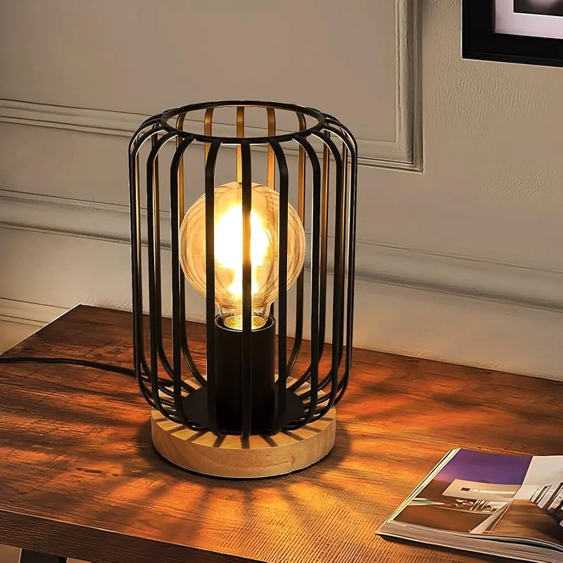 Besuche den Comely-Store Comely Nachttischlampe aus Retro Metall 1 Flammige Vintage Tischleuchte E27 — Kerzenlicht Abendessen