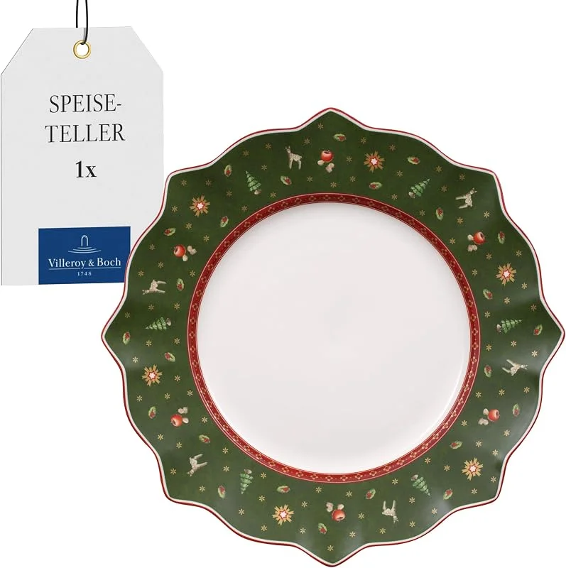 Villeroy & Boch - Toy's Delight Speiseteller 28, 5 cm Grün und Weiß — Advent und Tisch