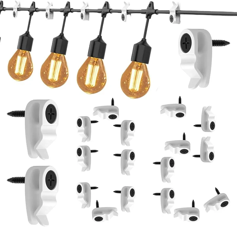 Marke: Genérico Clips für Lichterketten außen für Dachrinnen 50 Stück Haken — Weihnachtsbeleuchtung
