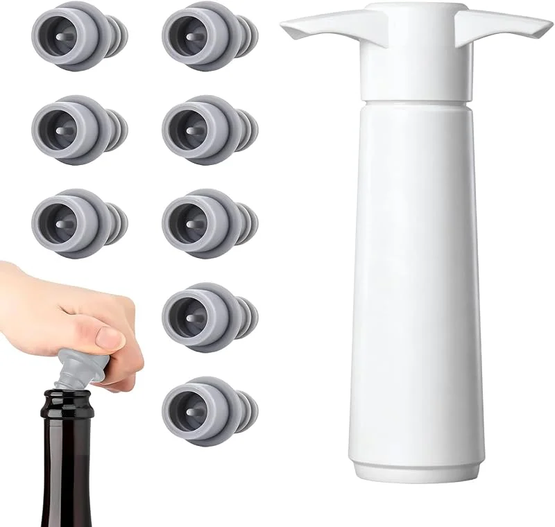 Marke: Generic Upgrade Wein-Vakuumpumpe mit 8 Weinflaschenverschlüssen — Wein und Festtafel